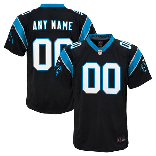 Youth Carolina Panthers Nike Black Custom Game Jersey - Image 1
