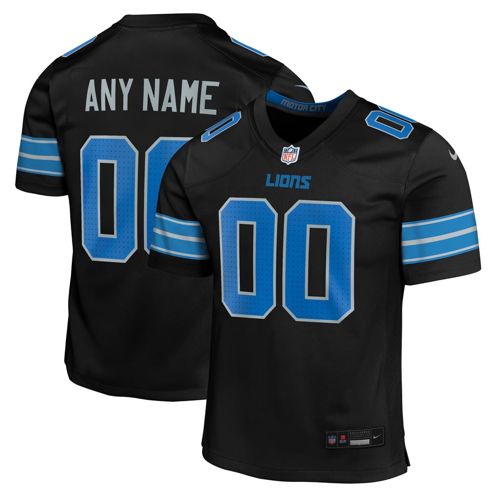 Youth Detroit Lions  Nike Black Alternate Custom Game Jersey - Image 1