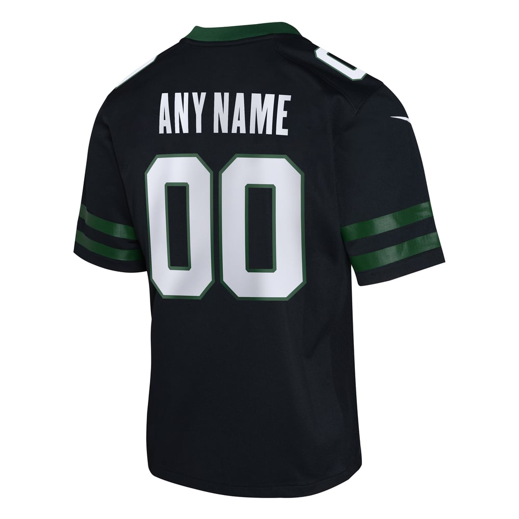 Youth New York Jets Nike Black Alternate Custom Game Jersey - Image 4