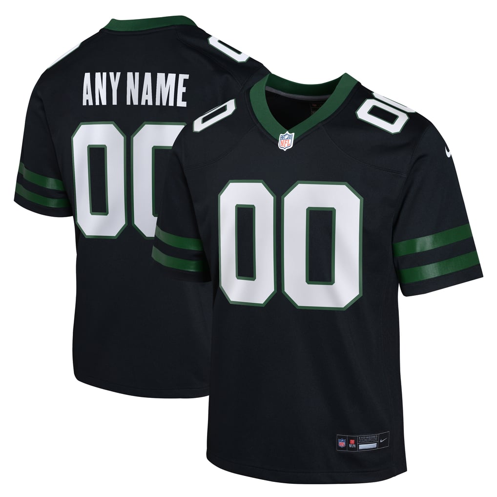 Youth New York Jets Nike Black Alternate Custom Game Jersey - Image 1