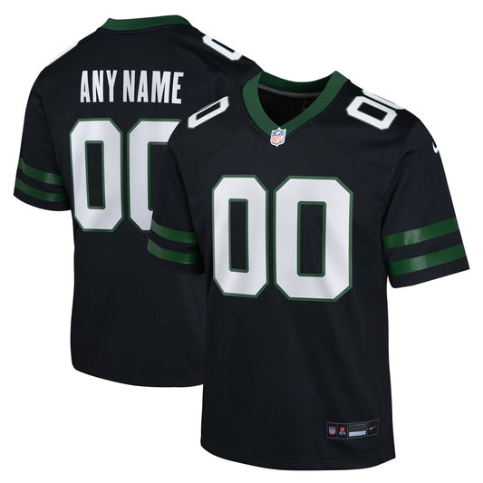 Youth New York Jets Nike Black Alternate Custom Game Jersey - Image 1