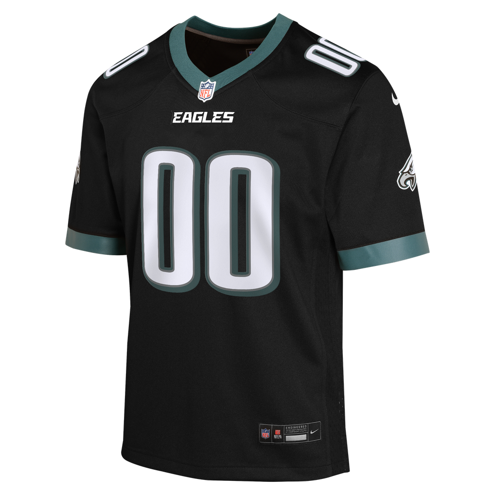 Youth Philadelphia Eagles  Nike Black Alternate Custom Game Jersey - Image 3