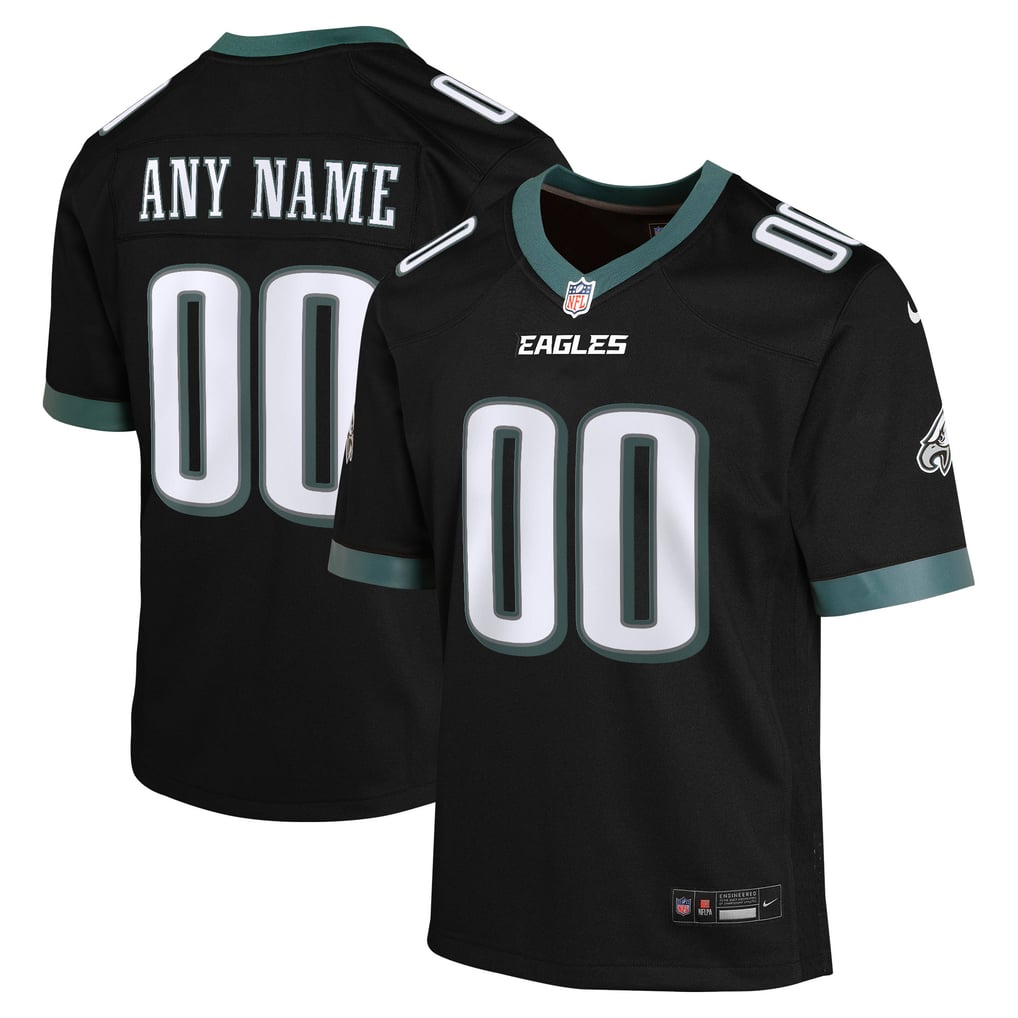 Youth Philadelphia Eagles  Nike Black Alternate Custom Game Jersey - Image 1