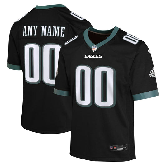 Youth Philadelphia Eagles  Nike Black Alternate Custom Game Jersey - Image 1