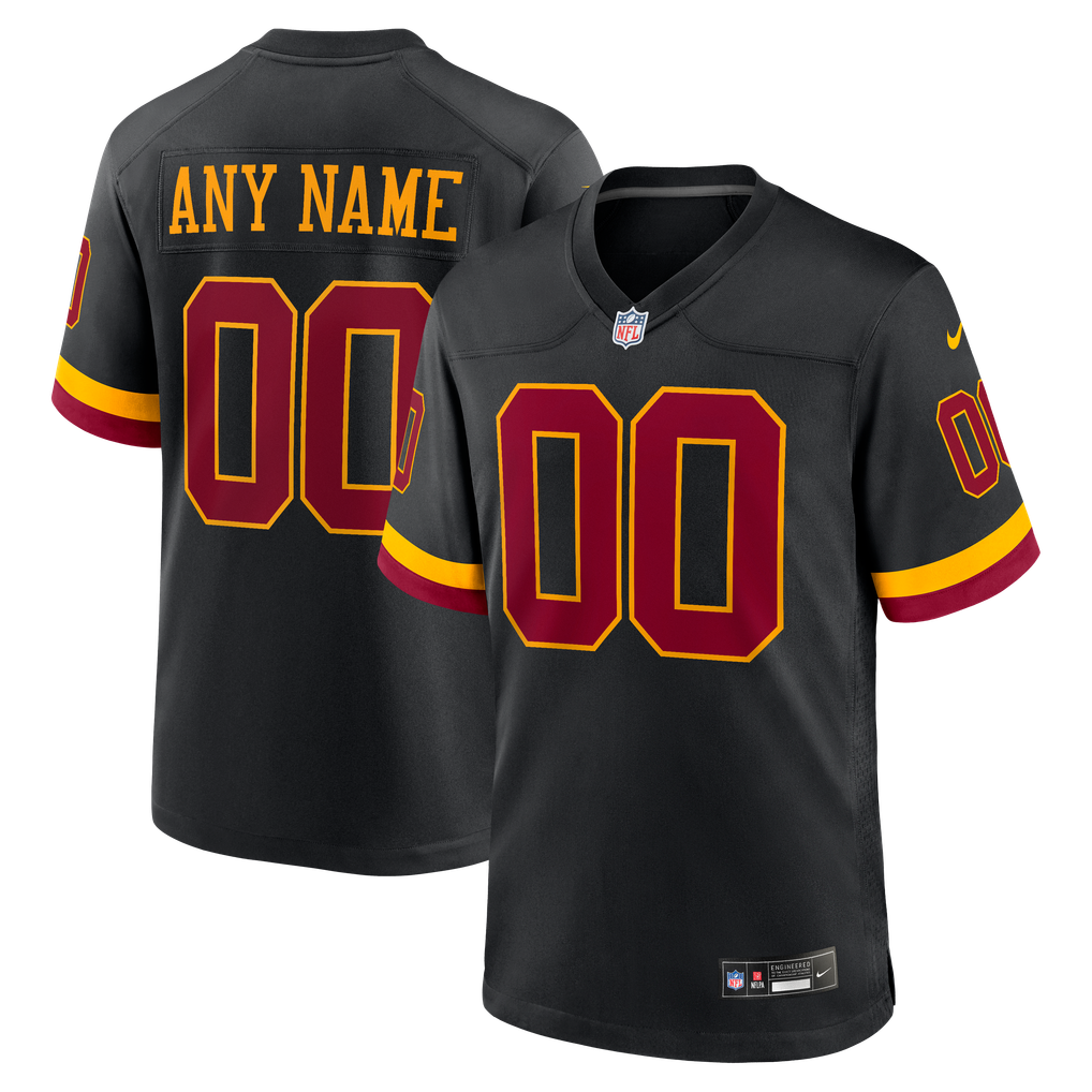 Youth Washington Commanders Nike Black Hail Raiser Alternate Custom Game Jersey - Image 2