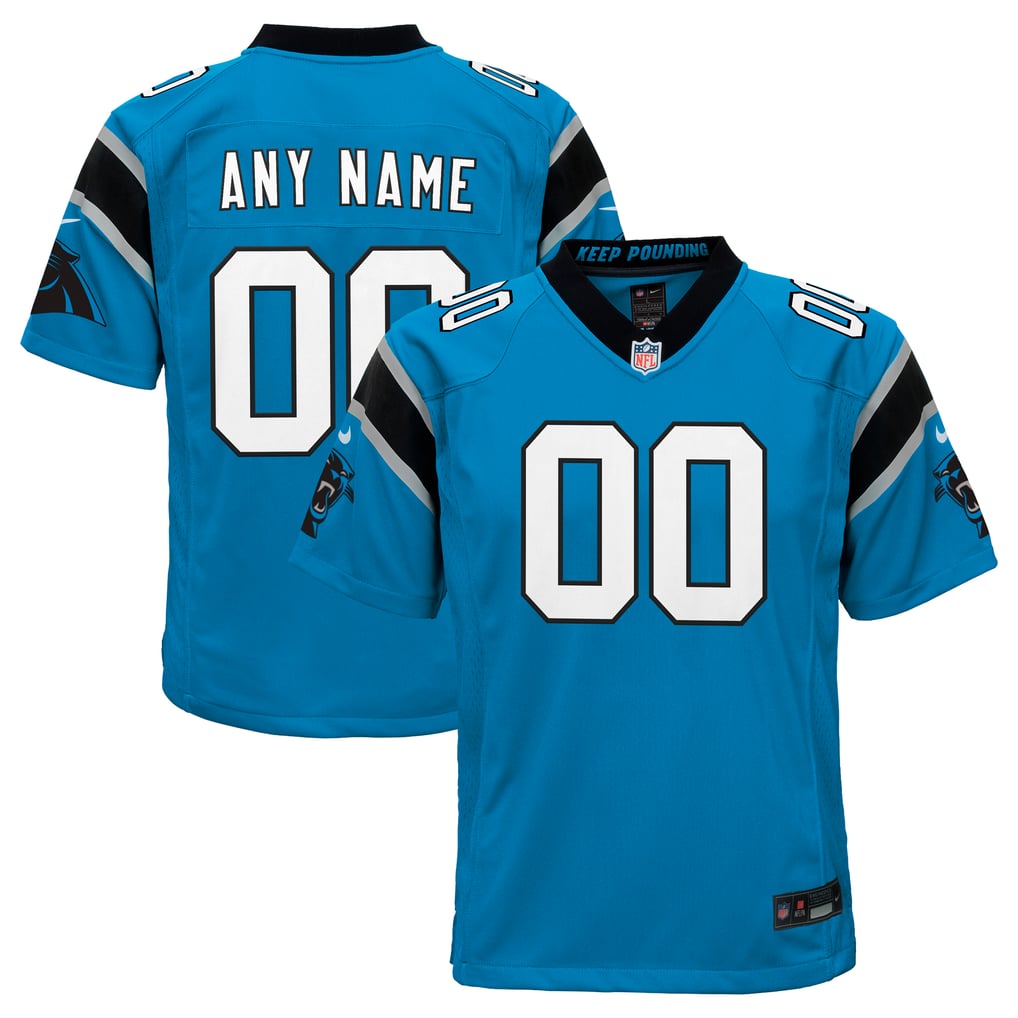 Youth Carolina Panthers Nike Blue Alternate Custom Game Jersey - Image 1