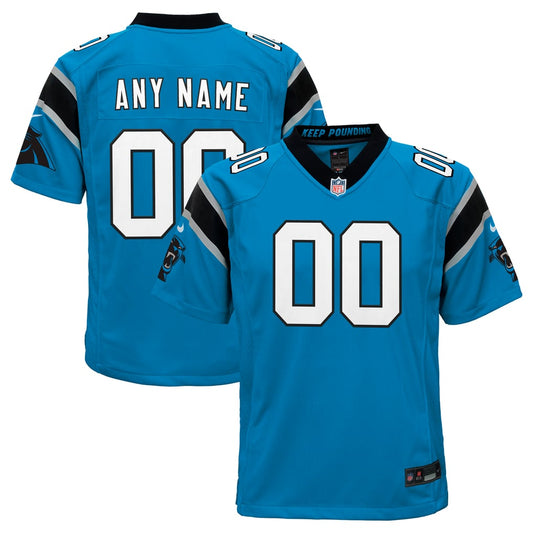 Youth Carolina Panthers Nike Blue Alternate Custom Game Jersey - Image 1