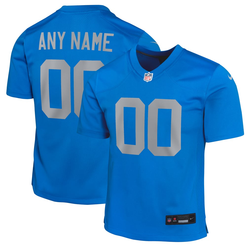 Youth Detroit Lions Nike Blue Alternate Custom Game Jersey - Image 1