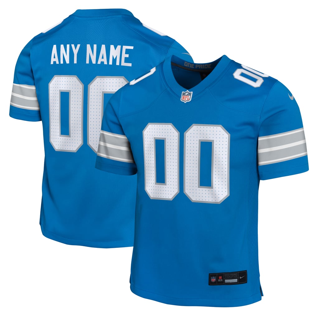 Youth Detroit Lions Nike Blue Custom Game Jersey - Image 2