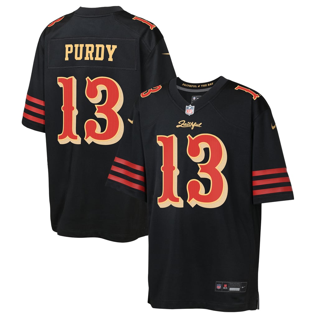 Youth San Francisco 49ers Brock Purdy Nike Black Rivalries Collection Game Jersey - Image 1