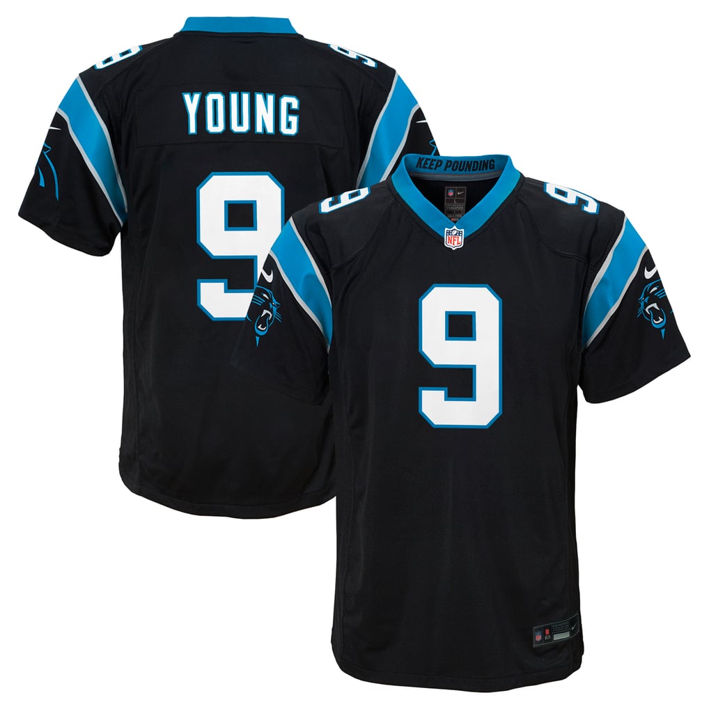 Youth Carolina Panthers Bryce Young Nike Black Game Jersey - Image 1