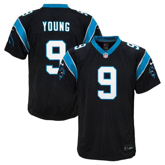 Youth Carolina Panthers Bryce Young Nike Black Game Jersey - Image 1