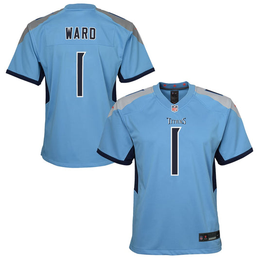 Youth Tennessee Titans Cameron Ward Nike Light Blue Team Game Jersey - Image 1