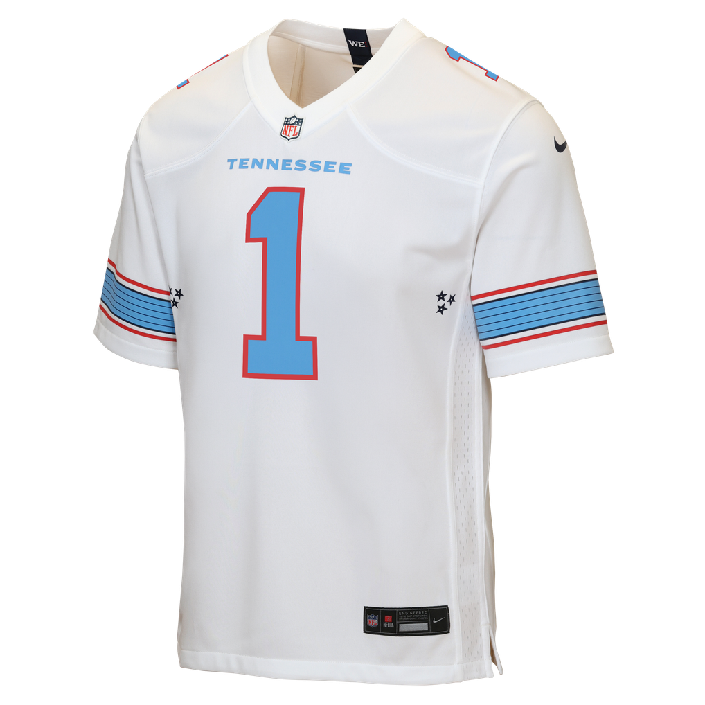 Youth Tennessee Titans Cameron Ward Nike White Game Jersey - Image 3