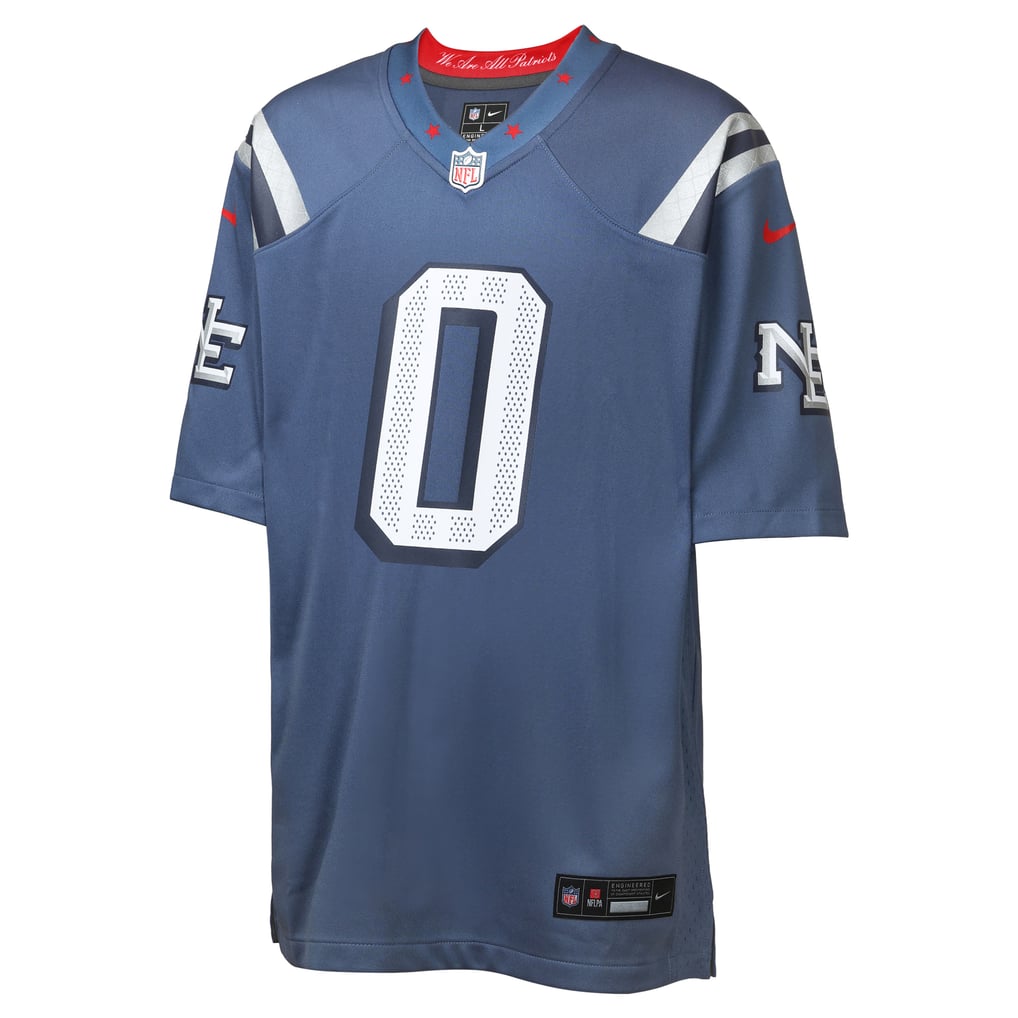 Youth New England Patriots Christian Gonzalez Nike Blue Rivalries Collection Game Jersey - Image 3