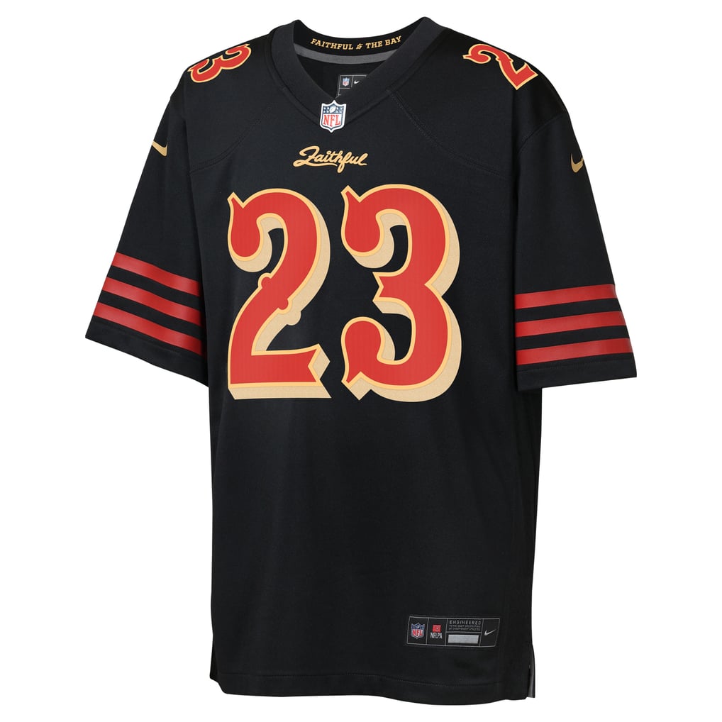 Youth San Francisco 49ers Christian McCaffrey Nike Black 2025 Rivalries Collection Game Jersey - Image 3