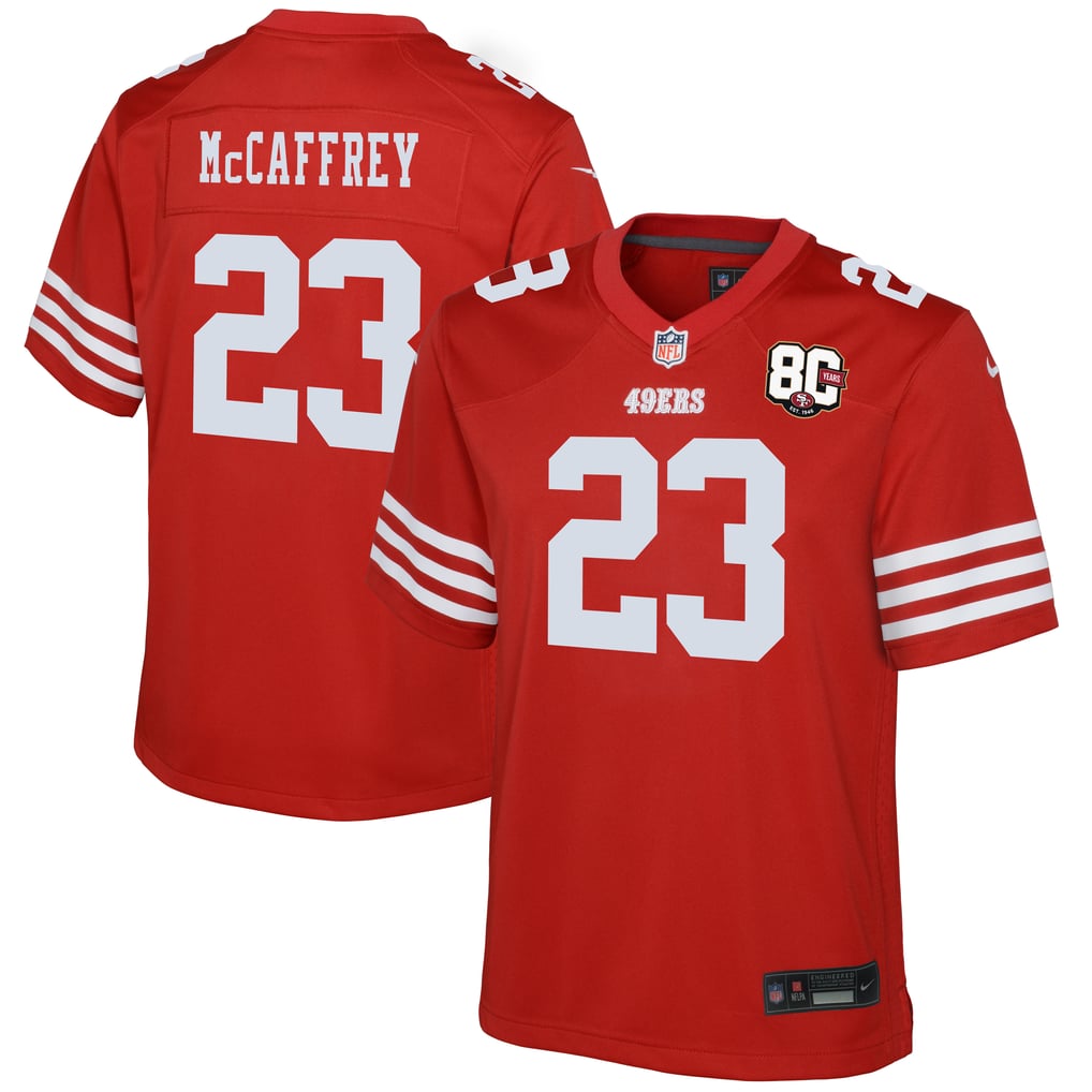 Youth San Francisco 49ers Christian McCaffrey Nike Scarlet 80th Anniversary Game Jersey - Image 2