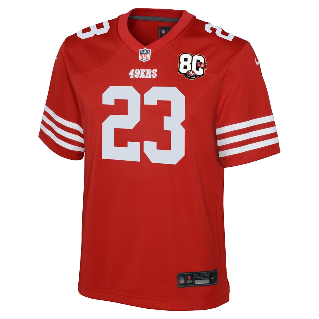 Youth San Francisco 49ers Christian McCaffrey Nike Scarlet 80th Anniversary Game Jersey - Image 3