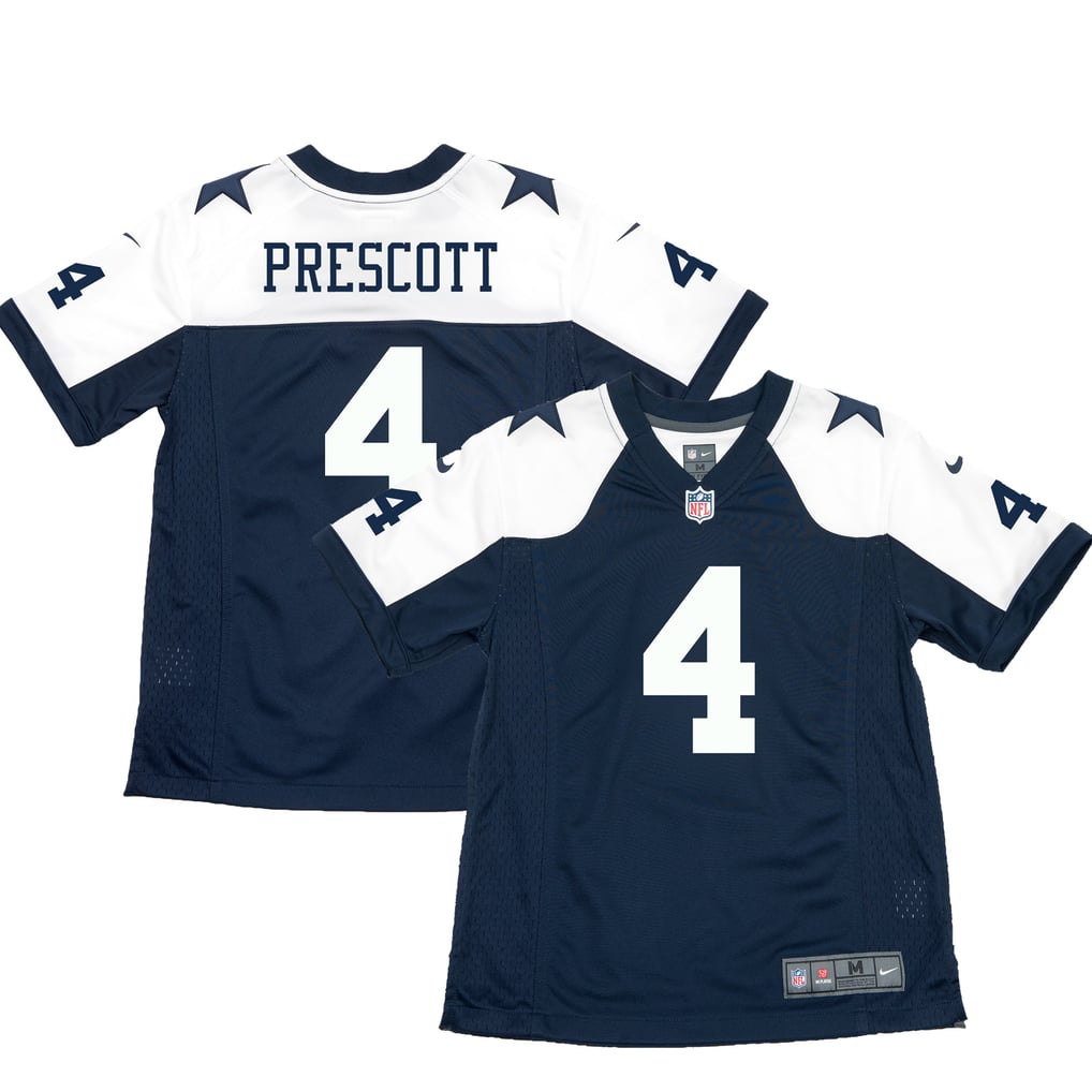 Youth Dallas Cowboys Dak Prescott Nike Navy Throwback Game Jersey - Image 1