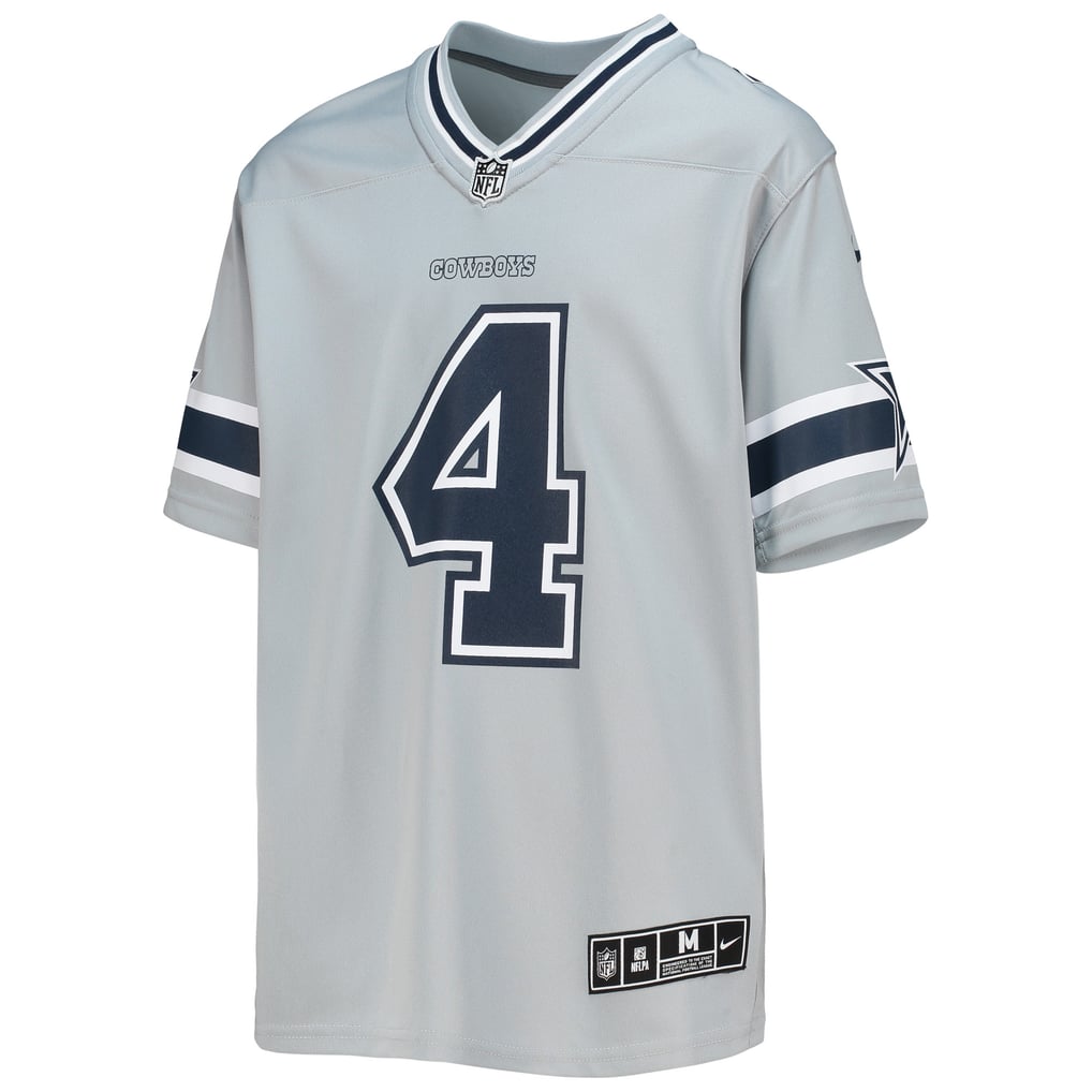 Youth Dallas Cowboys Dak Prescott Nike Silver Inverted Team Game Jersey - Image 3