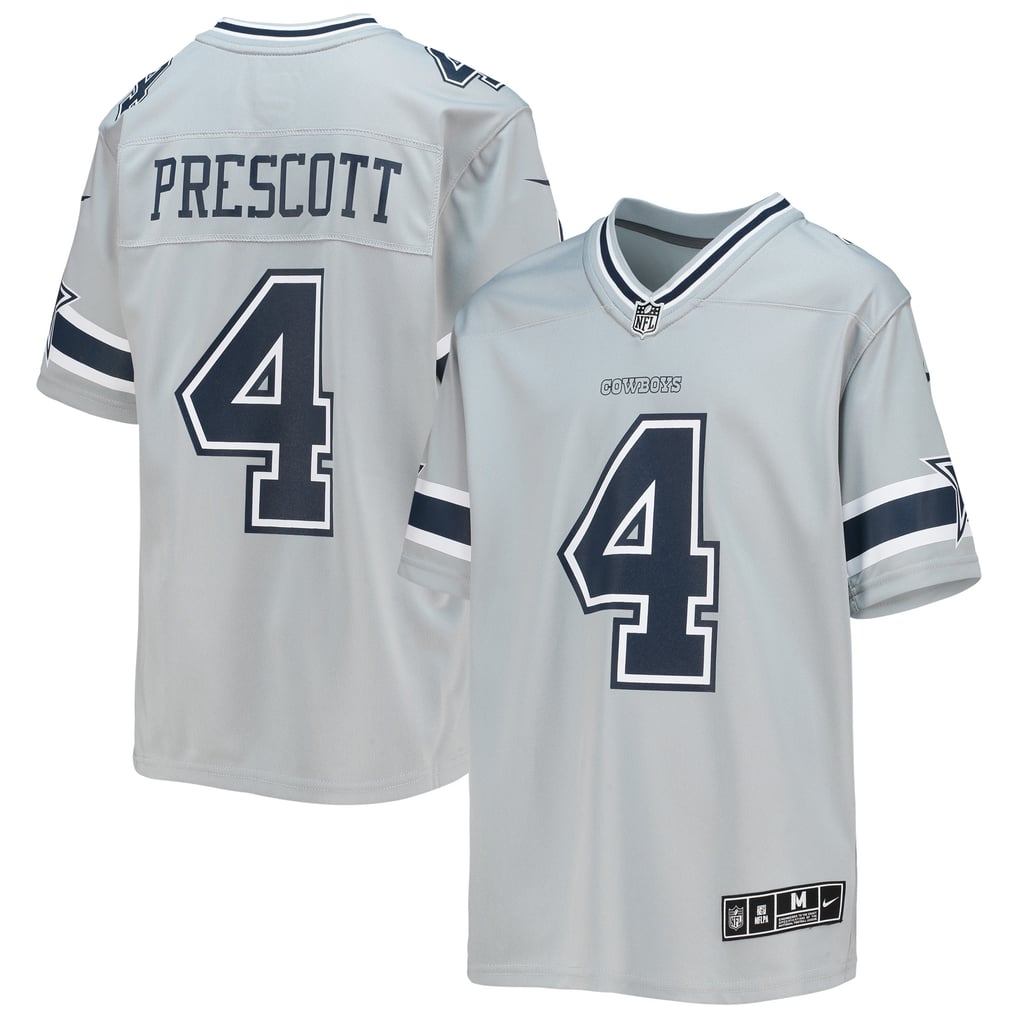 Youth Dallas Cowboys Dak Prescott Nike Silver Inverted Team Game Jersey - Image 1