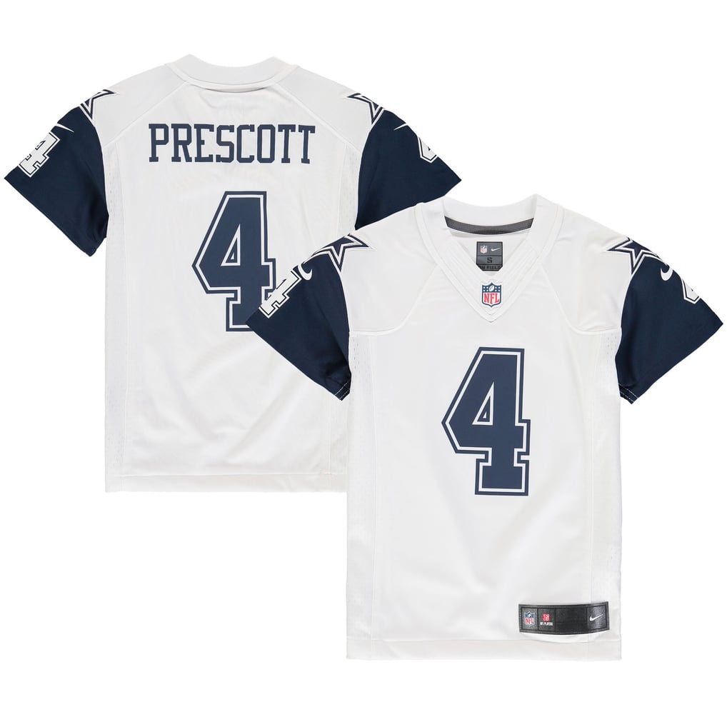 Youth Dallas Cowboys Dak Prescott Nike White Color Rush Game Jersey - Image 1