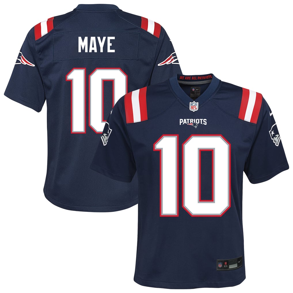 Youth New England Patriots Drake Maye Nike Navy Game Jersey - Image 2