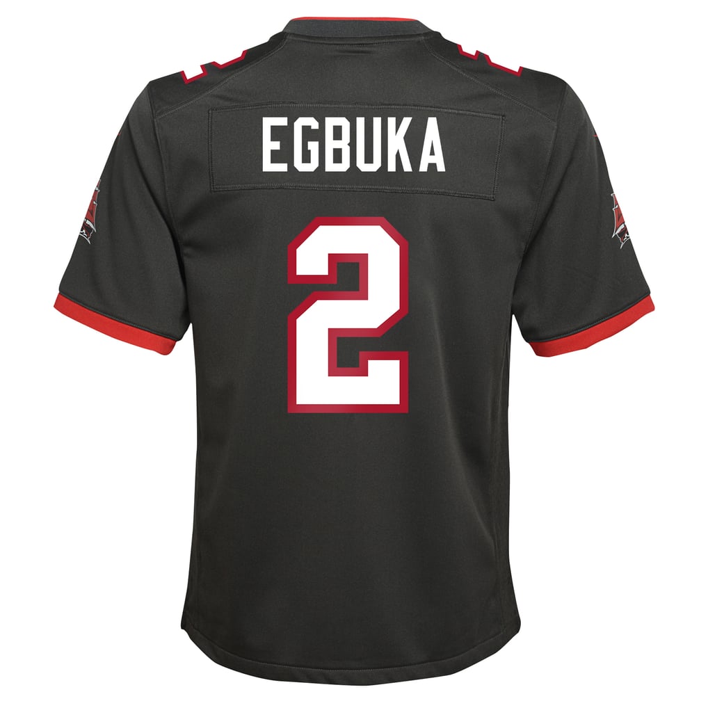 Youth Tampa Bay Buccaneers Emeka Egbuka Nike Pewter Alternate Game Jersey - Image 4