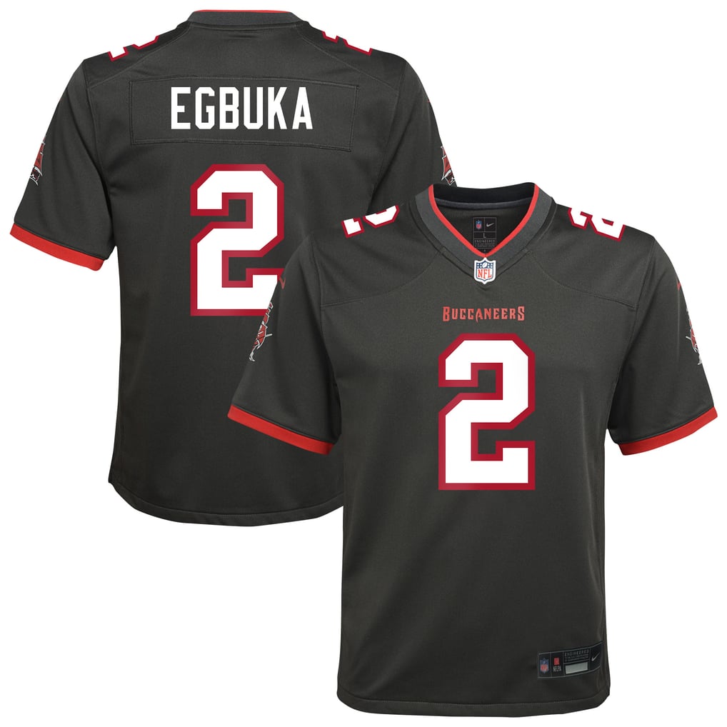 Youth Tampa Bay Buccaneers Emeka Egbuka Nike Pewter Alternate Game Jersey - Image 1