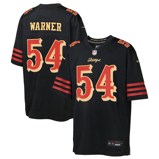 Youth San Francisco 49ers Fred Warner Nike Black Rivalries Collection Game Jersey - Image 1