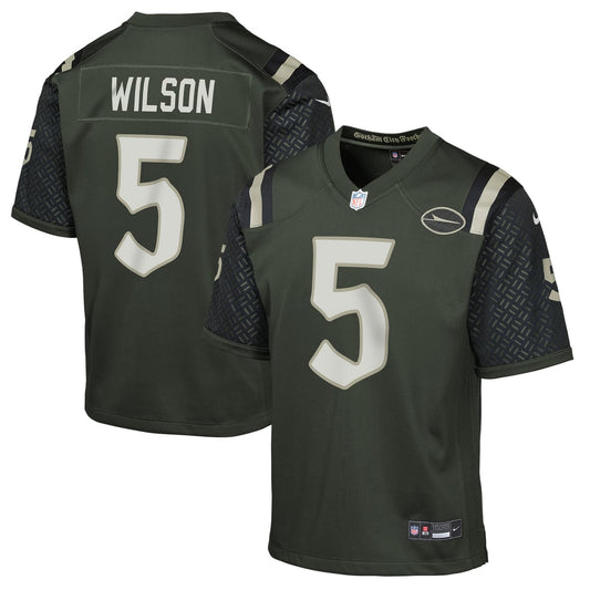Youth New York Jets Garrett Wilson Nike Gotham Green 2025 Rivalries Collection Game Jersey - Image 1