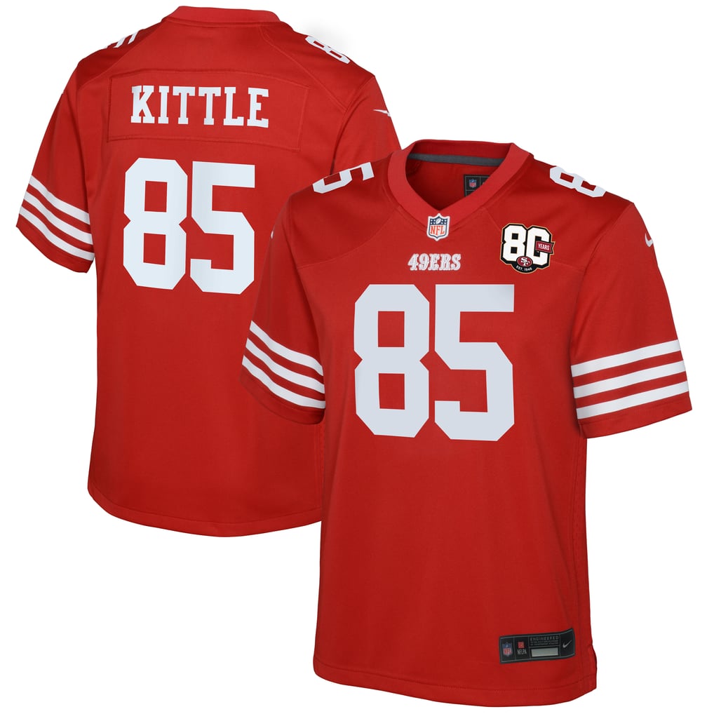 Youth San Francisco 49ers George Kittle Nike Scarlet 80th Anniversary Game Jersey - Image 2