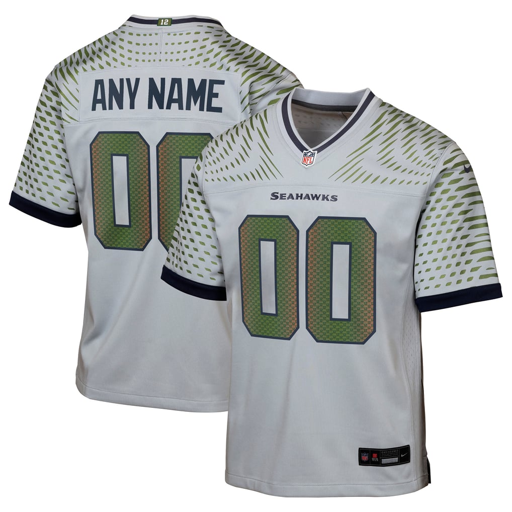Youth Seattle Seahawks  Nike Gray Rivalries Collection Custom Game Jersey - Image 2