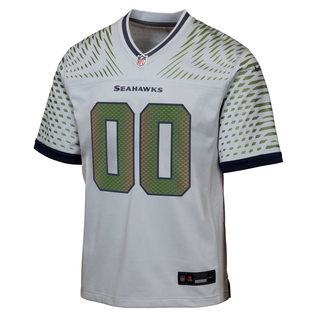 Youth Seattle Seahawks  Nike Gray Rivalries Collection Custom Game Jersey - Image 3
