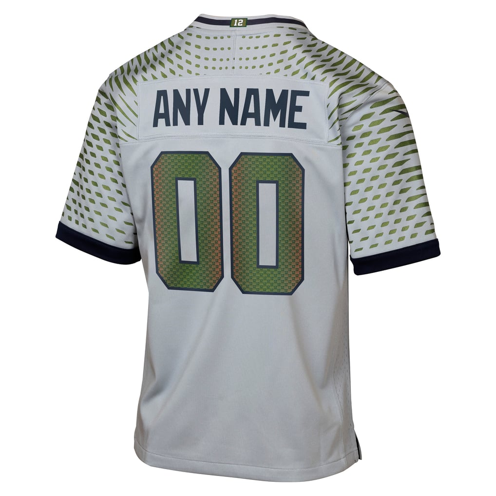 Youth Seattle Seahawks  Nike Gray Rivalries Collection Custom Game Jersey - Image 4