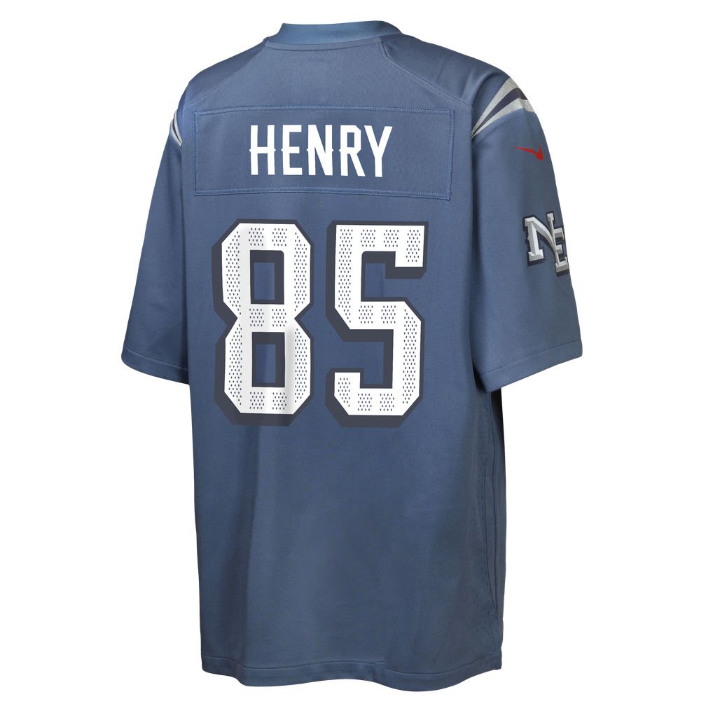 Youth New England Patriots Hunter Henry Nike Storm Blue Rivalries Collection Game Jersey - Image 4