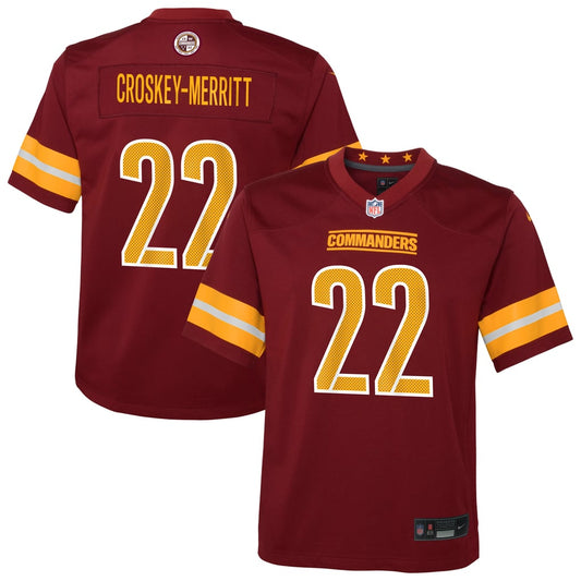 Youth Washington Commanders Jacory Croskey-Merritt Nike Burgundy Team Game Jersey - Image 1