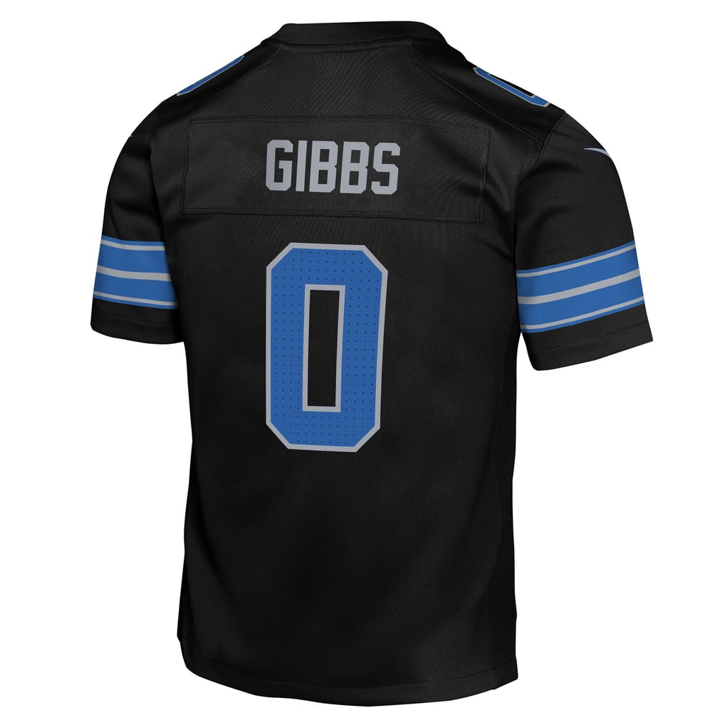Youth Detroit Lions Jahmyr Gibbs Nike Black Game Jersey - Image 4