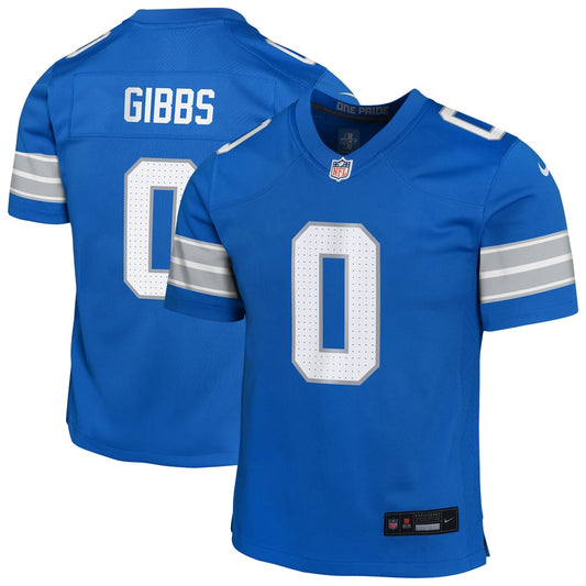Youth Detroit Lions Jahmyr Gibbs Nike Blue Game Jersey - Image 1