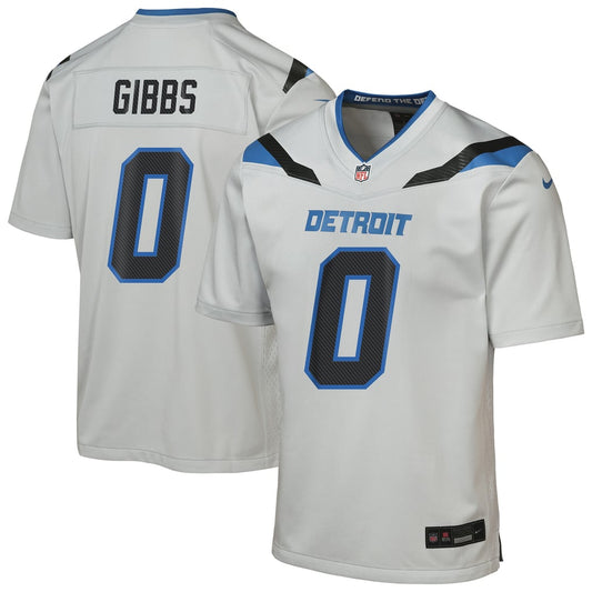 Youth Detroit Lions Jahmyr Gibbs Nike Silver 2026 Rivalries Collection Game Jersey - Image 1