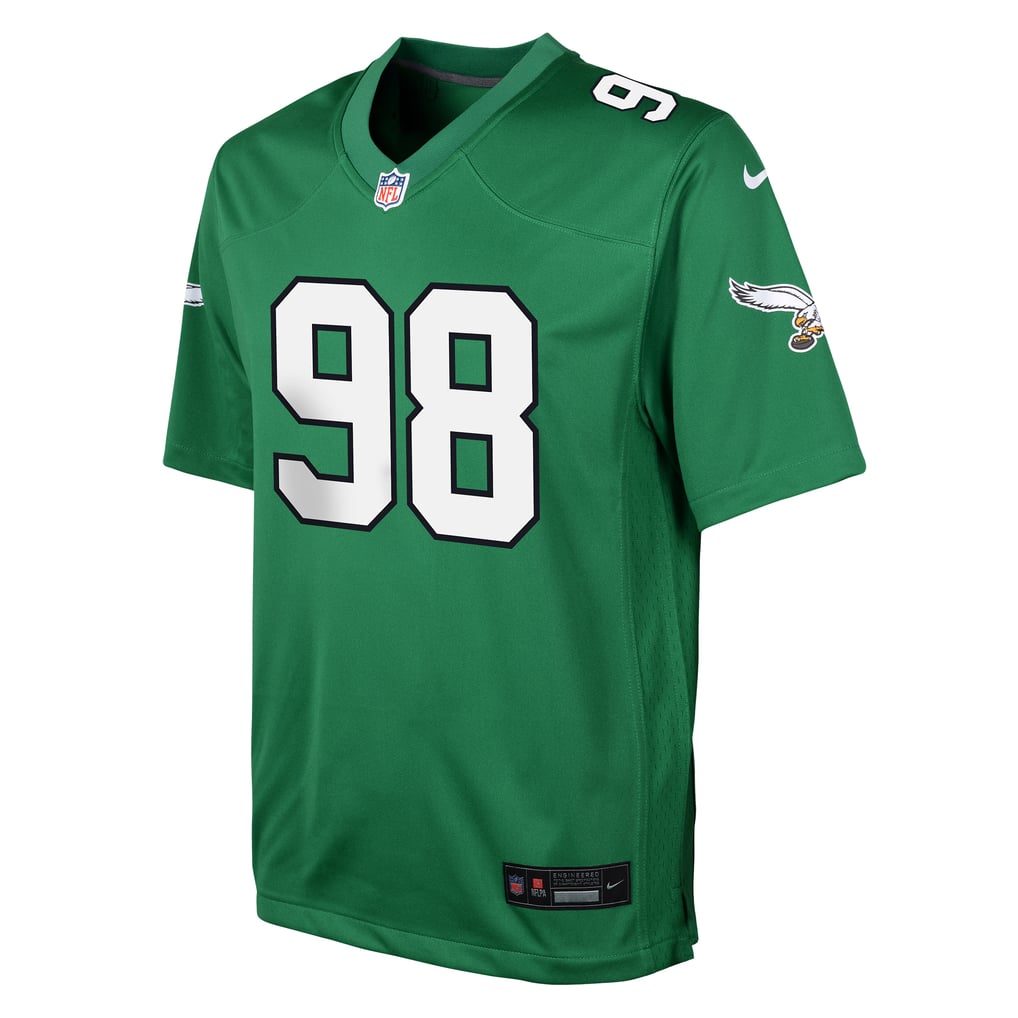 Youth Philadelphia Eagles Jalen Carter Nike Kelly Green Game Jersey - Image 3