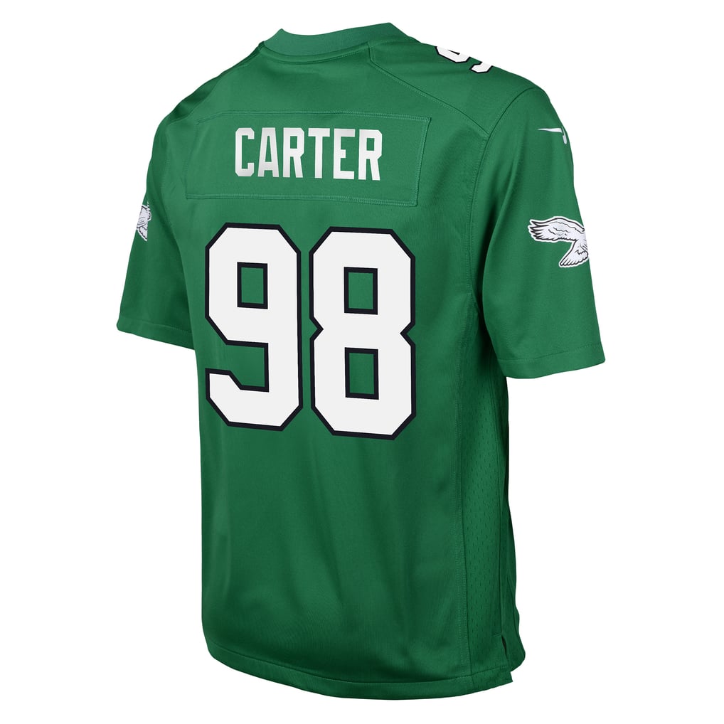 Youth Philadelphia Eagles Jalen Carter Nike Kelly Green Game Jersey - Image 4