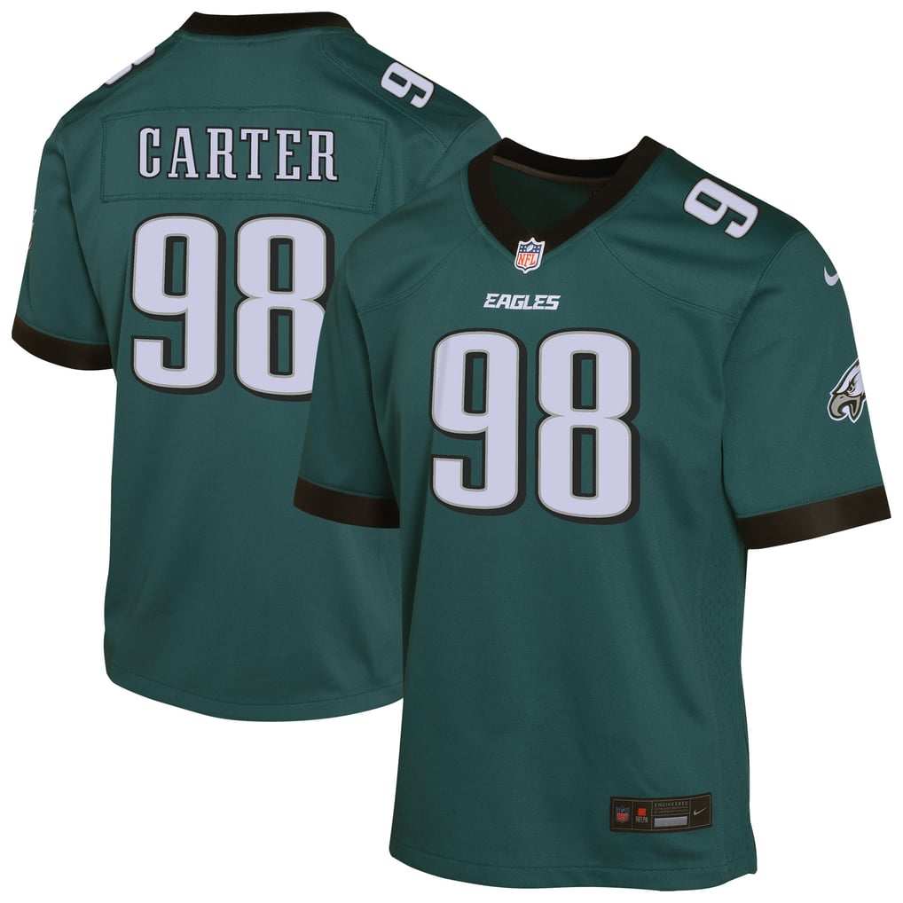 Youth Philadelphia Eagles Jalen Carter Nike Midnight Green Game Player Jersey - Image 1
