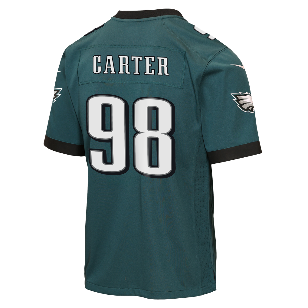 Youth Philadelphia Eagles Jalen Carter Nike Midnight Green Team Game Jersey - Image 4