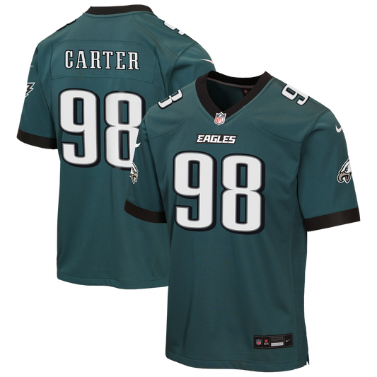 Youth Philadelphia Eagles Jalen Carter Nike Midnight Green Team Game Jersey - Image 1