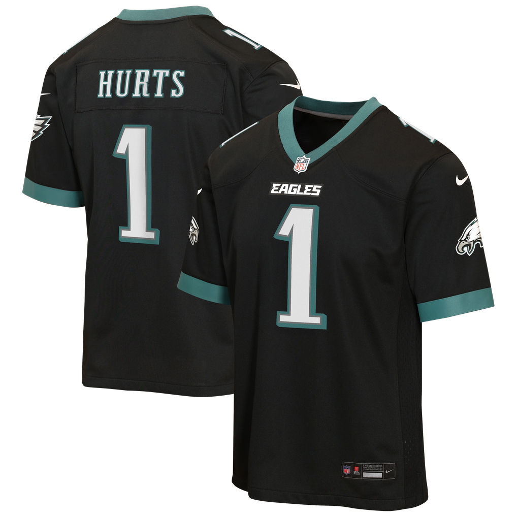 Youth Philadelphia Eagles Jalen Hurts Nike Black Alternate Game Jersey - Image 1