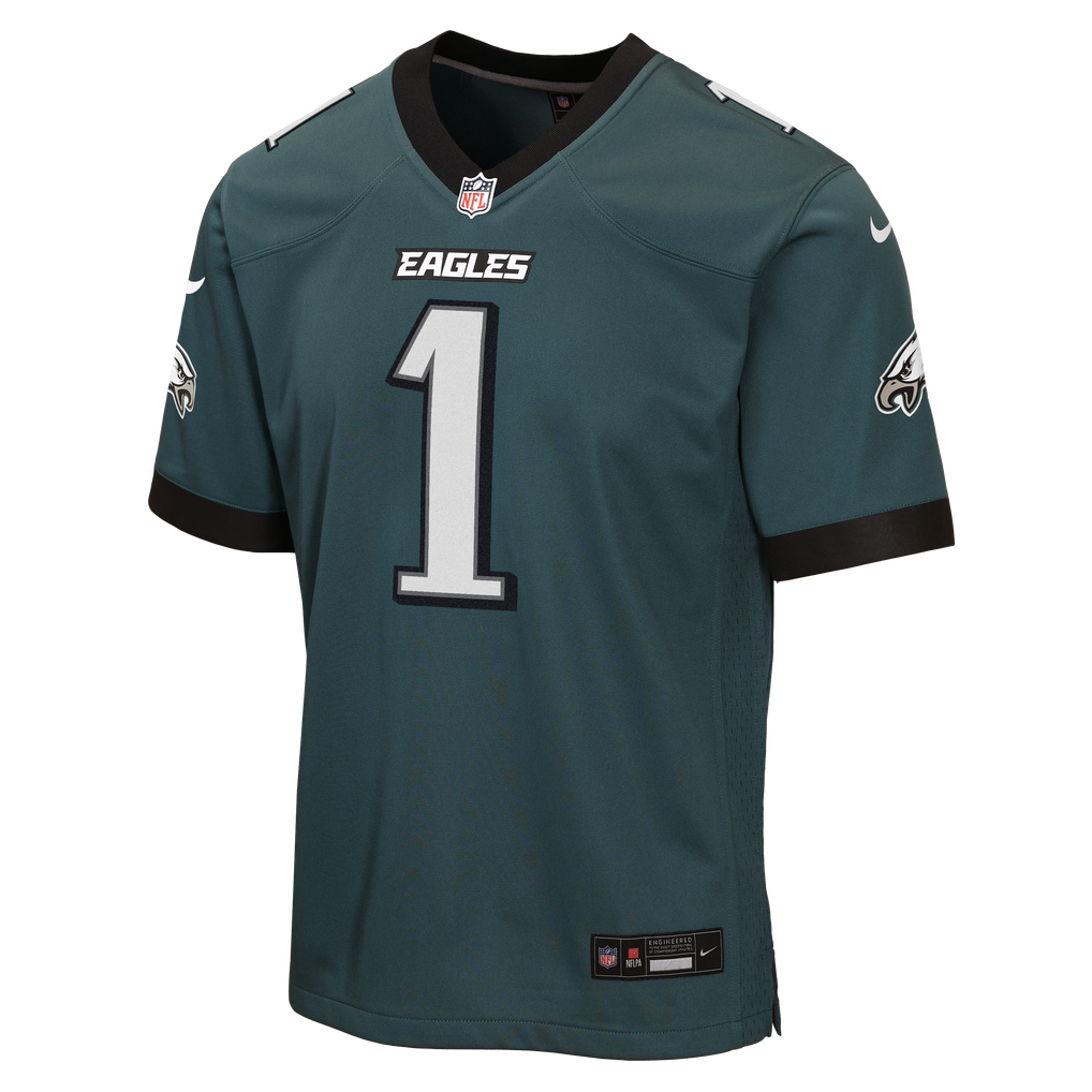 Youth Philadelphia Eagles Jalen Hurts Nike Midnight Green Team Game Jersey - Image 3