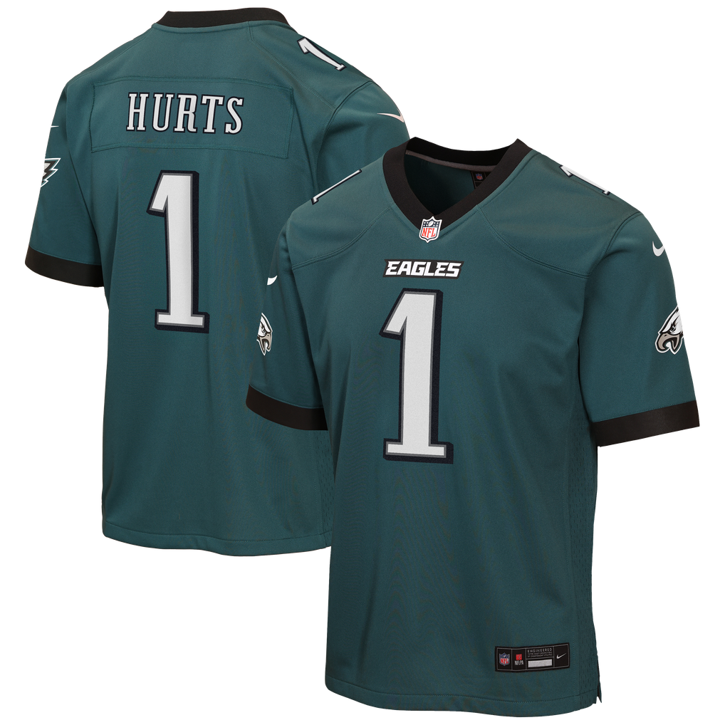 Youth Philadelphia Eagles Jalen Hurts Nike Midnight Green Team Game Jersey - Image 1