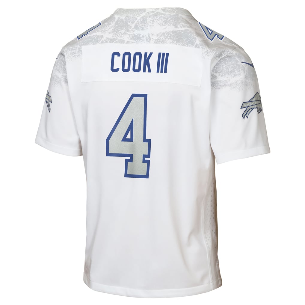 Youth Buffalo Bills James Cook III Nike White Rivalries Collection Game Jersey - Image 4