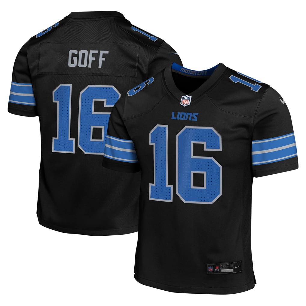 Youth Detroit Lions Jared Goff Nike Black Game Jersey - Image 2